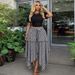 Sweetheart A-Line Midi Skirt – High Waist Wrap Tie Plaid Skirt For Women (Black Houndstooth/Black/Red/Blue/Mustard/Gray, S-2xl, Summer Essential)_ecoleips.com