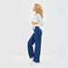 Women's Tall Stretch Denim Jeans - High Waist Wide Leg Pants, Retro Blue, Comfortable Cotton Blend For Office & Casual Wear (Sizes 25-32)_ecoleips.com