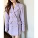 2025 Winter New Style Double-Breasted Mid-Length Tweed Coat With Suit Collar In Purple_ecoleips.com