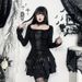 Dark Style Button down Lace Trim Top Elegant Inner Layer Autumn Winter Women's Clothing XS24410 Includes Choker_ecoleips.com
