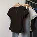 Women's Slimming Round Neck T-Shirt Short Sleeve Pleated Versatile Base Layer Top Spring Summer New Arrival American Style_ecoleips.com