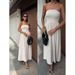 Solid Color Off-Neck Tube Top Cinched Waist Dress_ecoleips.com