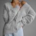 Women's Clothing Autumn And Winter Mink V Neck Knitted Sweater For Women New Loose Solid Color Cardigan Female Coat_ecoleips.com