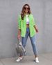 Women's Casual Fashion Summer Lapel Long Sleeve Ripped Denim Jacket Washed Effect Spring/Autumn Wear Regular Fit_ecoleips.com