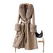 Women's Clothing Rabbit Fur Coat 2024 New Mid Length Fur Women's Over The Knee Fox Fur Collar Coat Slim Fit_ecoleips.com