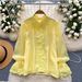 French Style Women's Top Heavy Duty Beaded Lace Patchwork Pearl Mesh Warm Unique Niche Design for Ladies_ecoleips.com