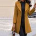 Long Lapel Solid Color Slim Women's Woolen Coat Coat Women_ecoleips.com