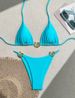 Women's Clothing Sexy Two Piece Swimsuit Solid Color Bikini Set_ecoleips.com