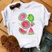 European And American Cross-border Foreign Trade Wholesale Clothing Summer Fruit Print Round Neck Plus Size Short-sleeve_ecoleips.com