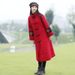 girl 2025 Autumn Winter New Chinese Ethnic Style Warm Stand Collar Retro Embroidery Flared Sleeve Extended Cotton Coat For_ecoleips.com