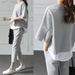 Women's Clothing Two Piece Suit For Women Summer New Style Women's Clothing Split Top + Cropped Pants Casual Fashion Suit For Women_ecoleips.com