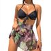 plus Size Tie up Swimsuit 2026 European American Sexy Bikini Beach Dress Style Printed Two Piece Three Piece Set for Vacation_ecoleips.com