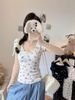2026 Early Spring French Style Elegant Floral Print Blouse With Bow Collar And Built-In Chest Pads, Short Sleeve_ecoleips.com