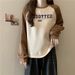 New Real-shot Design: Women's American Retro Sweatshirt With A Unique, Loose-fitting, Long-sleeved,_ecoleips.com