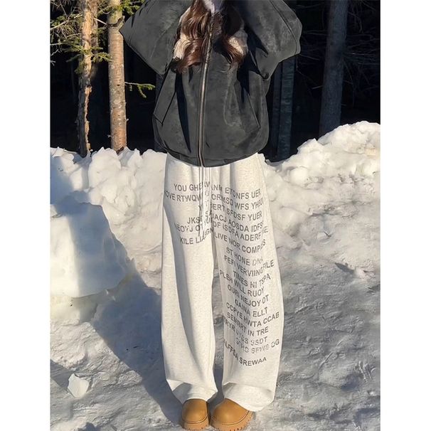 Women's Straight Leg Sweatpants Simple Style Spring Autumn Comfortable Casual Fashionable Digital Print Slimming Effect Sportswear_ecoleips.com