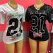 Women's Clothing Fashion Street Print Contrast Color Loose Casual Short Sleeved Tops V Neck Sports Style T Shirt Women's Clothing_ecoleips.com
