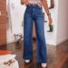 Women's Clothing New Dark Blue High Waist Wide Leg Jeans Women's Fashion Retro Straight Pants_ecoleips.com