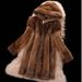 Luxury Faux Mink Fur Coat Women's Hooded Long Jacket Winter Fashion Outerwear Elegant Casual Deep Brown_ecoleips.com