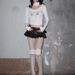 Women's Long Sleeved T-Shirt Y2K Summer Trendy Fashion Gothic Style Hot Girl Millennial Navel Baring Top_ecoleips.com