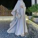 Women's Clothing Modest Abaya Dress Modest Muslim Abaya Set – Solid Color Two-Piece Long Sleeve Dress With Batwing Sleeves (S/M/L, Coffee/Beige)_ecoleips.com