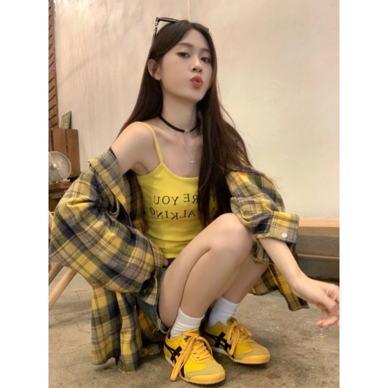 Autumn Plaid Shirt Women's Korean Style Loose Fashion Loose And Slimming All-Matching Cardigan Jacket Women's Clothing S_ecoleips.com