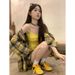 Autumn Plaid Shirt Women's Korean Style Loose Fashion Loose And Slimming All-Matching Cardigan Jacket Women's Clothing S_ecoleips.com