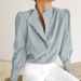 Women's Long-Sleeved White Shirt With Chinese-Style Stand Collar, Elegant For Work, Casual, And Fashion_ecoleips.com