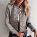 Women's Short Sleeveless Jacket – Elegant Tweed Cropped Blazer With Notched Collar & Button Front (Chic Beige Houndstooth Pattern)_ecoleips.com