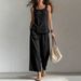 Women's Cotton Linen Vacation Vest And Pants Set Multiple Colors Sizes American Style In Stock_ecoleips.com