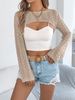 K European And American Casual Hollow Out Long Sleeved Knitted Sweater, Small Camisole Jacket, Women's Clothing. No Necklaces Or Other Accessories_ecoleips.com
