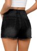 K High Waisted Denim Shorts For Women, New Style With Ripped Holes To Show Off Thinness, Versatile With Frayed Edges_ecoleips.com
