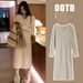 Autumn New Korean Fashion Long Sleeve Knitted Sweater Maternity Dress_ecoleips.com