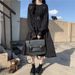 Long Sleeve A-Line Dress With Waist Gathering, High Waist, Black, Sweet And Cute For Women Versatile Long Sleeve Design_ecoleips.com
