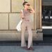 Aria Basics Aria Basics Cross-border Solid Color Pants Set, European And American 2025 Autumn New Slim-fit Stretch Casual Vest Set_ecoleips.com