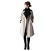 Japanese Style Oversized Trench Coat – Long Sleeve Double-Breasted Coat With Contrast Collar, Loose Fit Casual Outerwear (Beige, S-L)_ecoleips.com
