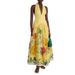 2025 Summer New European And American Printed Halter Neck Backless Swing Deep V Neck Linen Dress For Women_ecoleips.com