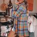 Women's Clothing Plaid Print Long Sleeved Top Loose Casual Button Up Shirt Autumn New Arrival American Style_ecoleips.com