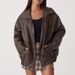 Aria Basics Spring Autumn Hot-Selling European And American Jacket Motorcycle Style Loose Top Turn-Down Collar Elastic Waist_ecoleips.com