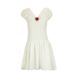 AC190 Spring/Summer New Gentle Style Slimming Waist Short Dress With High-End Feel, V-Neck And Puff Sleeves For Women_ecoleips.com