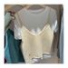 Korean Dongdaemun Autumn New Solid Color Versatile Knitted Camisole Women, Suitable For Outerwear Or As A Base Ler,_ecoleips.com