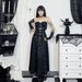 Gothic Culture High-Waisted Slim Fit Midi Skirt for Women Lace-Up Metal Ring A-Line Dark Style Summer New_ecoleips.com