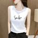 Summer New Sleeveless T-Shirt Vest For Korean Style Elegant Versatile Loose Top Inner Outer Wear Ins Trendy Women_ecoleips.com