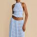 Women's Sexy Halter Neck Set Sleeveless Backless Multi Color Full Skirt Ensemble_ecoleips.com