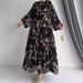 Ladies Muslim Chiffon New Long Skirt With Belt Fashionable And Elegant Dress_ecoleips.com
