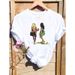 Cross-border Supply Of Plus-size Clothing, Spring And Summer Floral Women's T-shirts_ecoleips.com