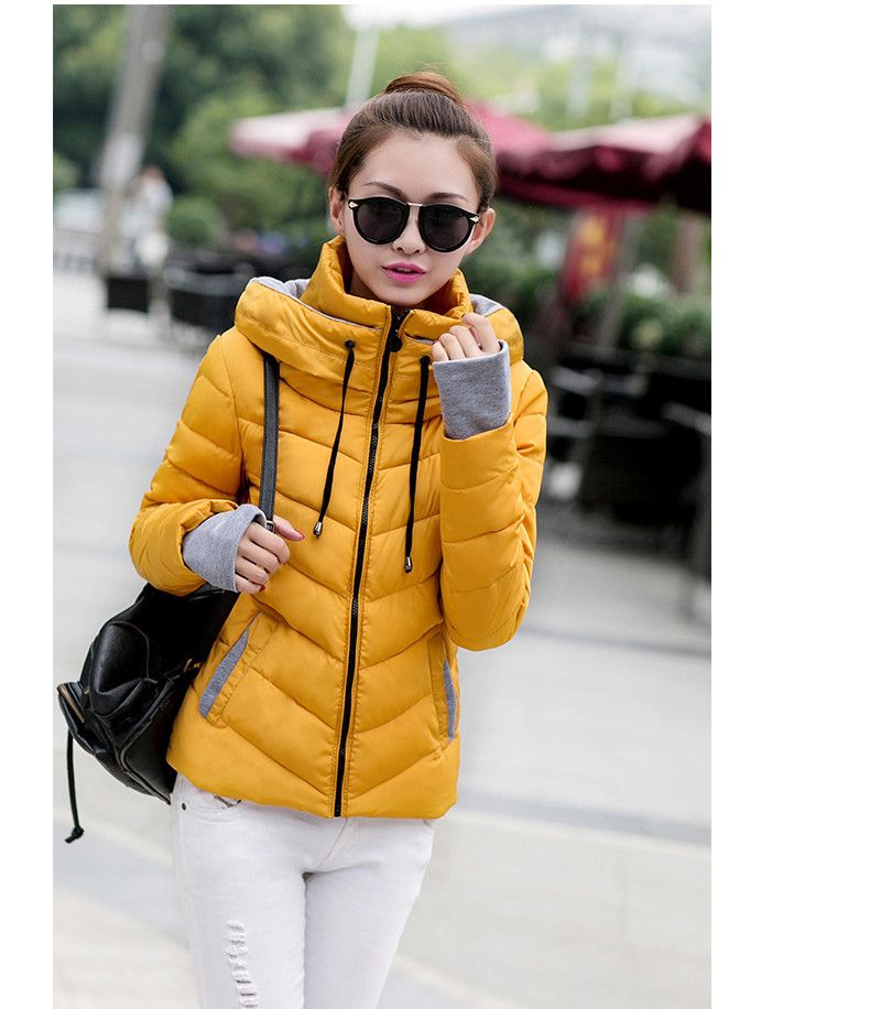 Women’s Clothing Down cotton coat for women cotton coat for women short stand collar new thickened cotton coat gloves style cotton jacket jacket_ecoleips.com
