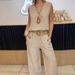 Linen Blend Sleeveless Top & Pants Set – Women's Casual Lounge Outfit (S-XXXL)_ecoleips.com