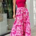 Women's Casual Loose Fit Floral Print Midi Dress Elegant Off-Shoulder European And American Style Beach Skirt_ecoleips.com