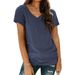 2026 Spring/Summer Wish Best-Selling European And American New Short-Sleeve V-Neck T-Shirt Tops Cross-Border_ecoleips.com