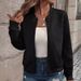 Women’s High-Neck Zip-Up Knit Cardigan – Stylish Long Sleeve Lightweight Jacket For Casual & Office Wear (Green, Black, White, Light Grey)_ecoleips.com